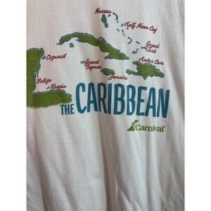 Carnival Cruise T-Shirt Caribbean 3XL Ivory  Island Graphic 100% Cotton